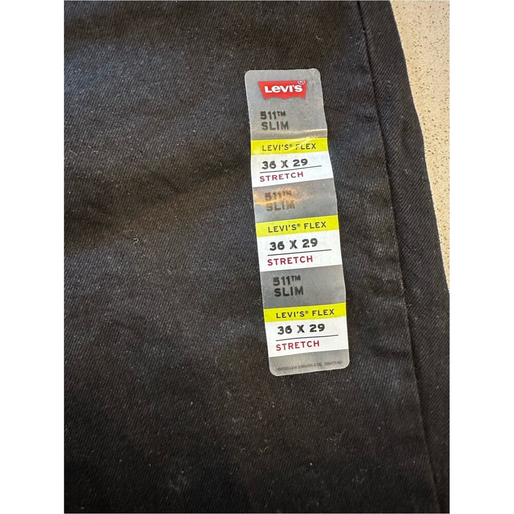 Brand New with Tags! Levi's 511 Slim Men's Black Color Jeans 36x29 - Picture 5 of 9